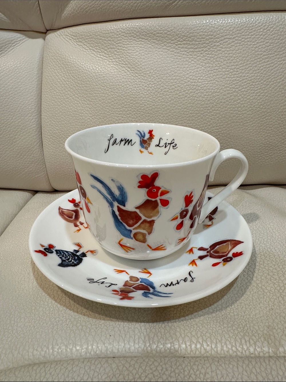 Roy Kirkham Farm Life Fine Bone China Breakfast Cup & Saucer Set Vintage